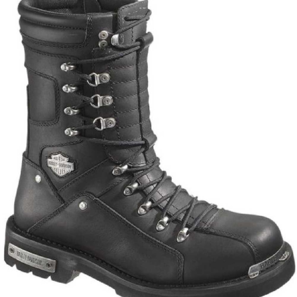 Harley-Davidson Wolverine Men's Alsten 9.5 in Black Leather Lace-Up Boots D96018